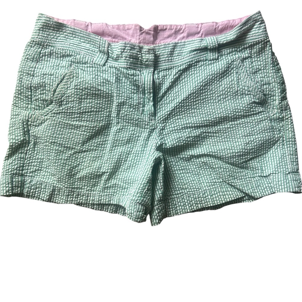 LL Bean Green White Stripe Women's Shorts Size 8